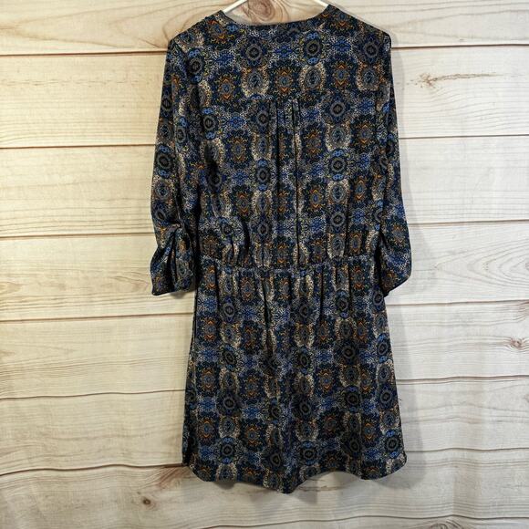 DR2 Multicolor Long Sleeve Pleated Dress Size Medium - Picture 3 of 4